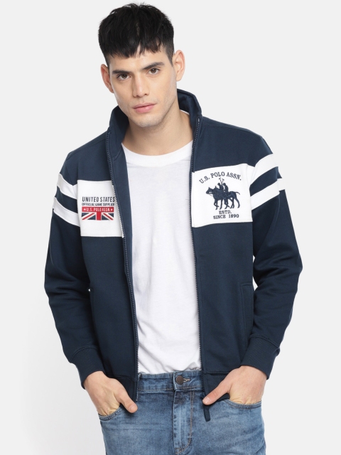 

U.S. Polo Assn. Men Navy Blue Striped Sweatshirt