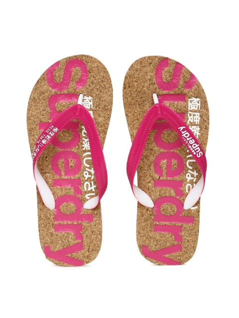 

Superdry Women Pink & Brown Printed Thong Flip-Flops