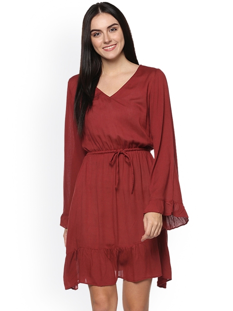 

Abiti Bella Women Maroon Solid A-Line Dress
