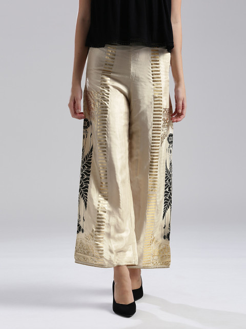 

Wishful by W Women Cream-Coloured Printed Palazzos