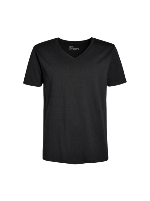 

next Men Black Solid V-Neck T-shirt