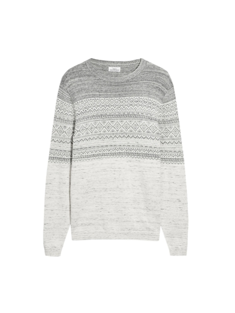 

next Men Grey Self-Design Sweatshirt