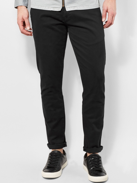 

next Men Black Skinny Fit Solid Chinos