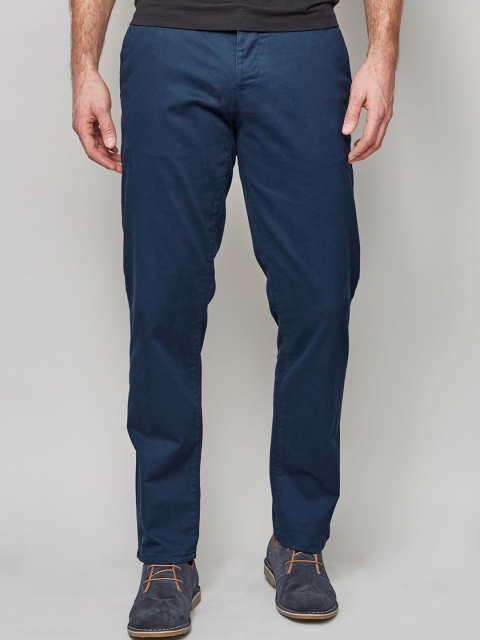 

next Men Blue Regular Fit Solid Chinos