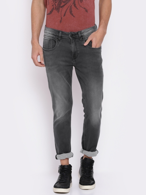 

Ed Hardy Men Charcoal Grey Slim Fit Mid-Rise Clean Look Stretchable Jeans