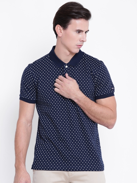 

Arrow Sport Men Navy Blue Printed Polo Collar T-shirt