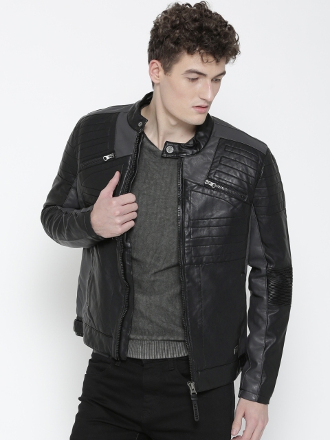 

Ed Hardy Men Black Solid Biker Jacket