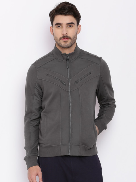 

Ed Hardy Men Grey Solid Sweatshirt