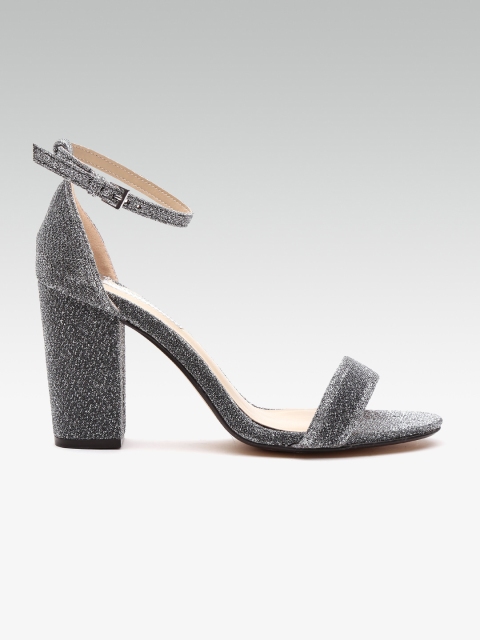 

DOROTHY PERKINS Women Silver-Toned Solid Sandals