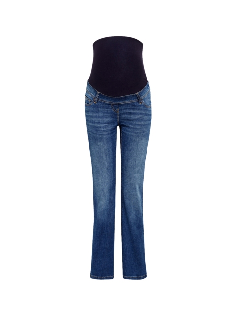 

next Women Blue Regular Fit Mid-Rise Clean Look Jeans