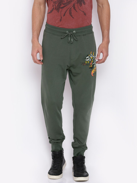 

Ed Hardy Grey Printed Detail Joggers