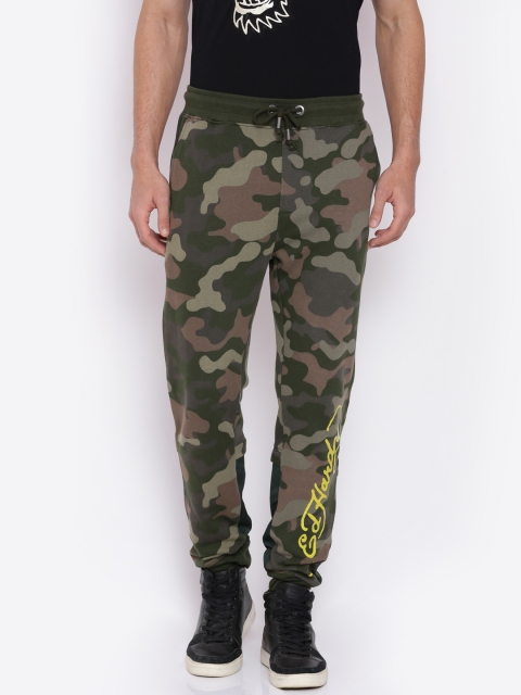 

Ed Hardy Olive Green Camouflage Printed Joggers