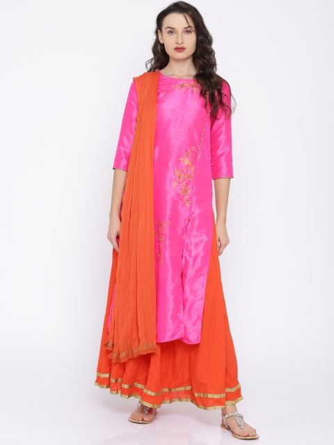

Biba Rust Orange Solid Dupatta