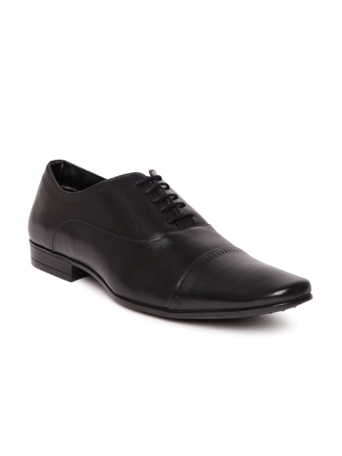 

Bata Men Black Leather Formal Oxfords