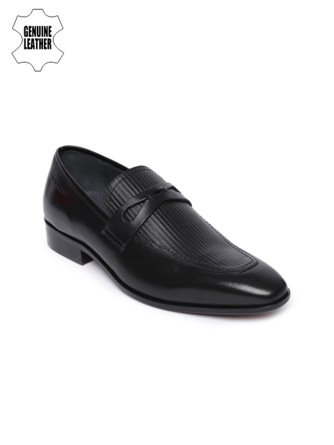 

Hush Puppies Men Black Textured Semiformal Slip-Ons