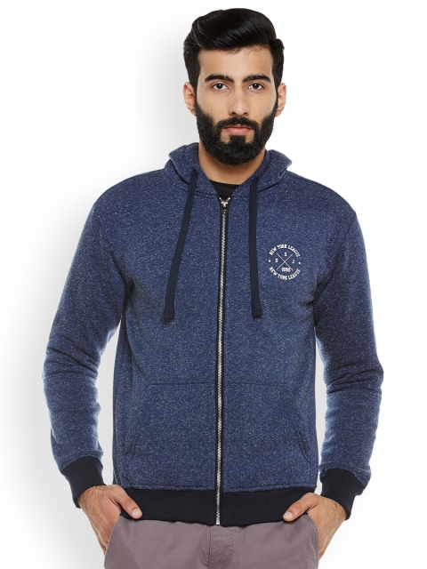 

Duke Men Navy Blue Solid Hooded Sweatshirt