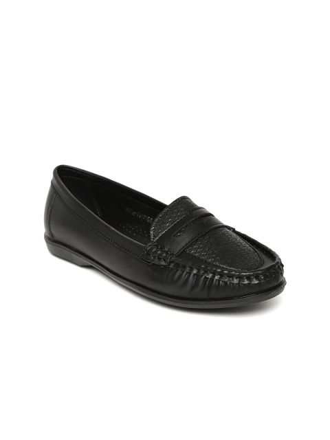 

Allen Solly Women Black Snakeskin-Textured Loafers