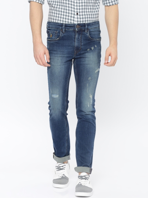 

U.S. Polo Assn. Denim Co. Men Blue Skinny Fit Mid-Rise Clean Look Stretchable Jeans