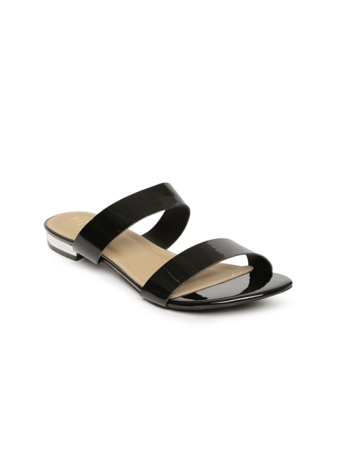 

Wet Blue Women Black Solid Open Toe Flats