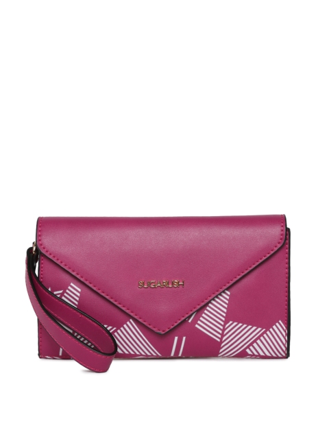 

Sugarush Magenta Printed Clutch