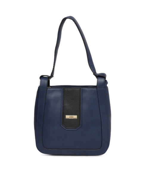 

AND Navy Blue Solid Handheld Bag