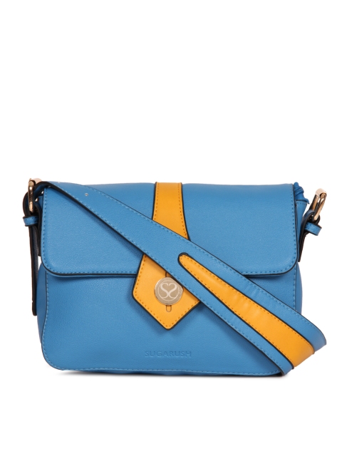 

Sugarush Blue Solid Sling Bag