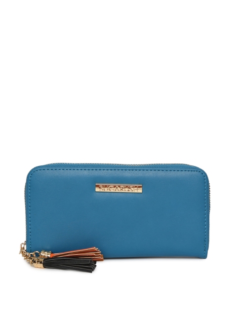 

Sugarush Women Blue Solid Zip Around Wallet