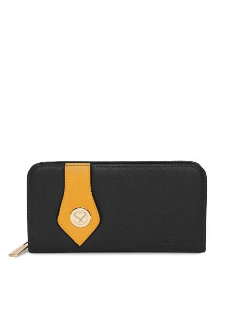 

Sugarush Women Black Solid Zip Around Wallet