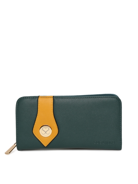 

Sugarush Women Green Solid Zip Around Wallet