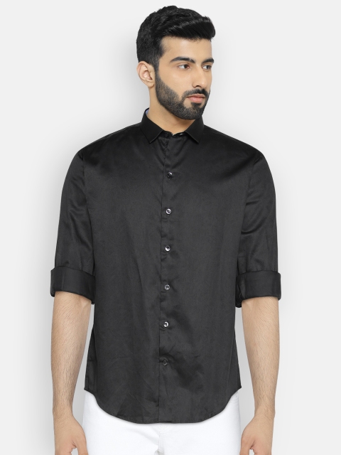 

John Players Men Black Slim Fit Self-Printed Formal Shirt