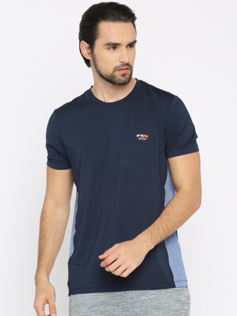 

U.S. Polo Assn. Men Navy Blue Solid Round Neck T-shirt