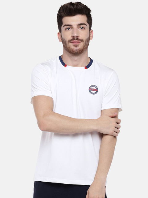 

U.S. Polo Assn. Men White Solid Round Neck T-shirt