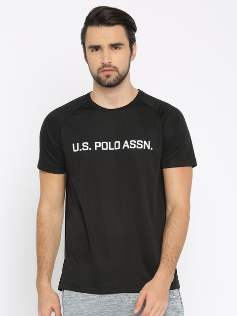 

U.S. Polo Assn. Men Black Printed Round Neck T-shirt