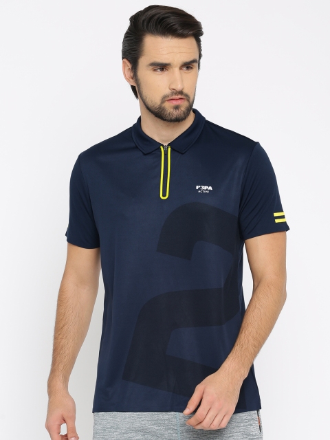 

U.S. Polo Assn. Men Navy Blue Printed Polo Collar T-shirt
