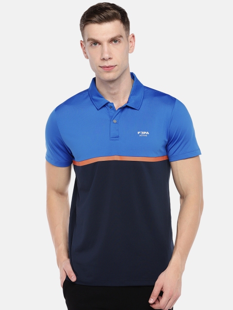 

U.S. Polo Assn. Men Blue Colourblocked Polo Collar T-shirt