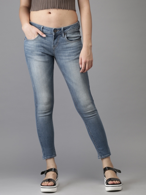 

HERE&NOW Women Blue Skinny Fit Mid-Rise Clean Look Stretchable Jeans