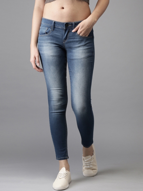 

HERE&NOW Women Blue Skinny Fit Mid-Rise Clean Look Stretchable Jeans