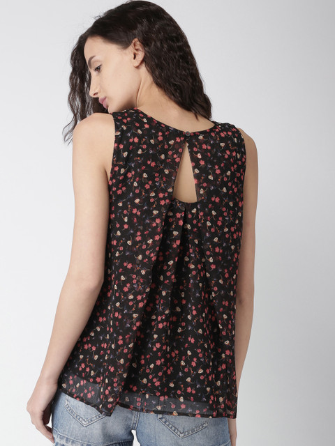 

Tommy Hilfiger Women Black Printed Styled Back Top
