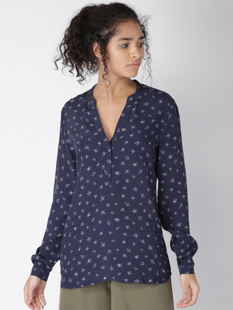 

Tommy Hilfiger Women Navy Blue Printed Top