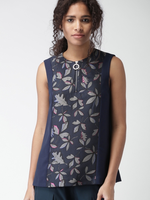 

Tommy Hilfiger Women Navy Blue Self-Design Top