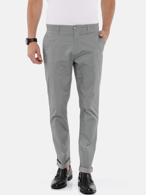 

U.S. Polo Assn. Men Grey Regular Fit Solid Trousers