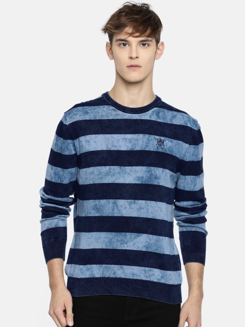 

U.S. Polo Assn. Denim Co. Men Blue Striped Pullover