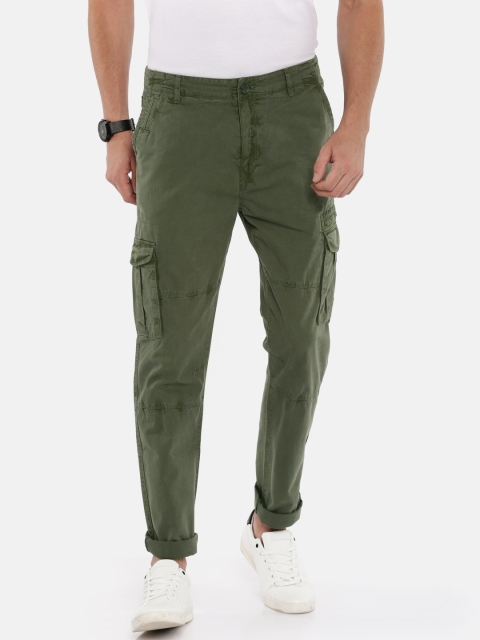 

U.S. Polo Assn. Men Olive Green Slim Fit Solid Cargos