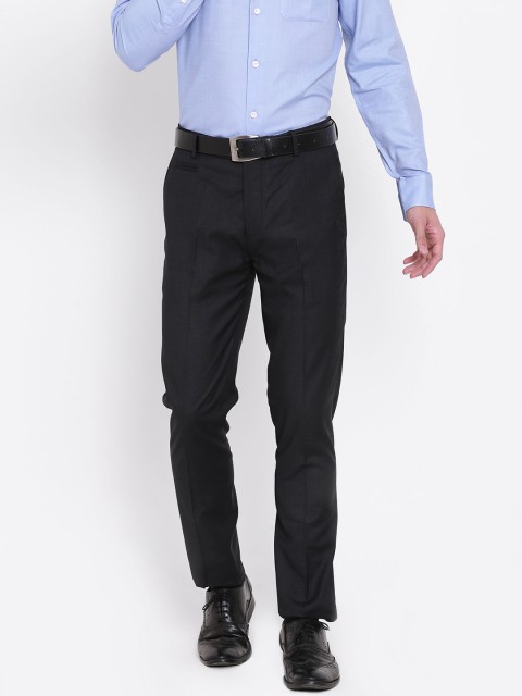 

U.S. Polo Assn. Tailored Men Black Super-Slim Fit Solid Formal Trousers