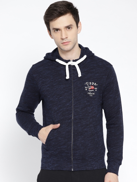

U.S. Polo Assn. Denim Co. Men Navy Blue Solid Sweatshirt