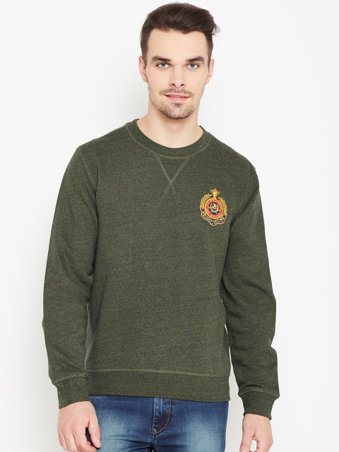 

U.S. Polo Assn. Men Olive Green Solid Sweatshirt