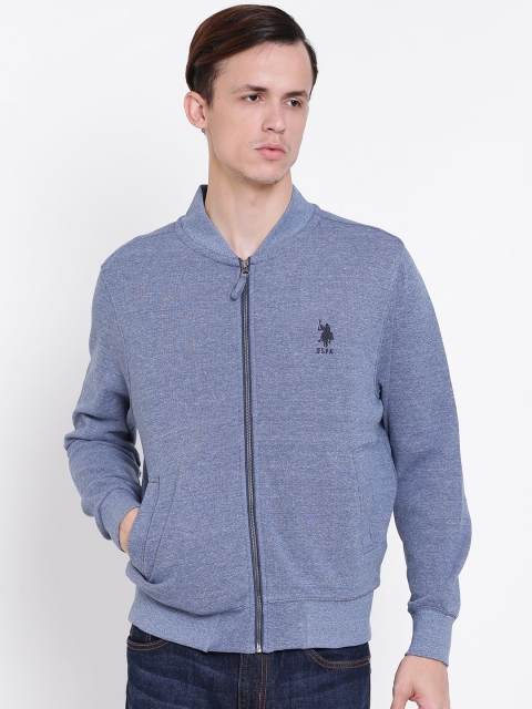 

U.S. Polo Assn. Men Blue Solid Sweatshirt