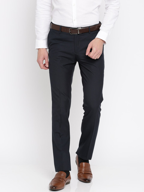 

U.S. Polo Assn. Tailored Men Navy Blue Slim Fit Formal Trousers