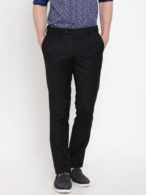 

U.S. Polo Assn. Tailored Men Black Slim Fit Solid Casual Trousers