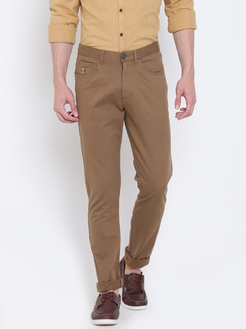 

U.S. Polo Assn. Men Khaki Slim Fit Solid Trousers